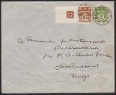 1931-1933. Wavy-line. CROSSES + 10 øre Yellowbrown On Brev From KOLDING 10.5.33. To Nor... (Michel: R 52) - JF171270 - Variétés Et Curiosités