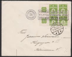 1931-1933. Wavy-line. Complete Bookletpane 6-block CROSSES + 5 øre Yellowgreen On Cover... (Michel: R 51) - JF171277 - Abarten Und Kuriositäten