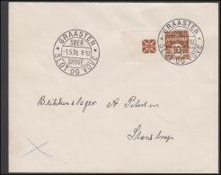 1931-1933. Wavy-line. CROSSES + 10 øre Yellowbrown On Brev From GRAASTEN SLOT OG VOVE S... (Michel: R 52) - JF171268 - Variétés Et Curiosités