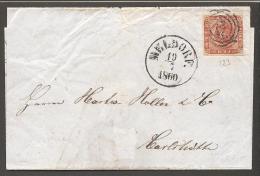 1854. Dotted Spandrels. 4 Skilling Brown. 123 MELDORF 19 7 1860. (Michel: 4) - JF120183 - Covers & Documents