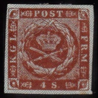 1858. Wavy-lined Spandrels. Essay. 4 Skilling Brown With Burlage On Bluish Paper.  (Michel: 7a) - JF154925 - Used Stamps