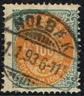 1875-1903. Bi-coloured. 100 Øre Grey/yellow HOLBÆK 1. 1. 93. (Michel: 31) - JF157943 - Nuovi