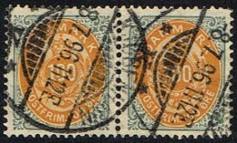 1875. Bi-coloured. 100 Øre Yellow/greenish Grey. Perf. 14x13½. Inverted Frame Pair Kjøb... (Michel: 31IIYA) - JF157950 - Nuovi