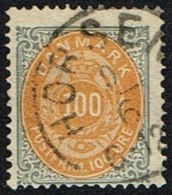 1875-1903. Bi-coloured. 100 Øre Grey/yellow HORSENS 9 6 (Michel: 31) - JF157945 - Ongebruikt