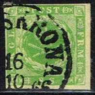 1857. Dotted Spandrels. 8 Skilling Green. LANDSKRONA 16 10 1866. Very Scarce Cancel On ... (Michel: 5) - JF158447 - Ungebraucht