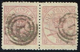 1870. Large Oval Type. 3 Skilling Lilac-rose. Lineperforated 12½. VERY SCARCE PAIR. (Michel: 12B) - JF158327 - Unused Stamps