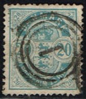 1882. Coat-of Arms. Small Corner Figures. 20 Øre Blue 1 (Michel: 33) - JF158471 - Unused Stamps