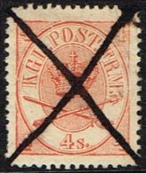 1865. Large Oval Type. 4 Skilling Bright Red. Perf. 13x12½ X (Michel: 13Aa) - JF164097 - Unused Stamps