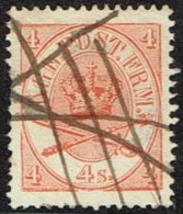 1865. Large Oval Type. 4 Skilling Bright Red. Perf. 13x12½ X Interesting.  (Michel: 13Aa) - JF164094 - Ongebruikt