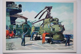 Anti Submarine Helicopter . Old USSR Postcard 1973 - Helicopters