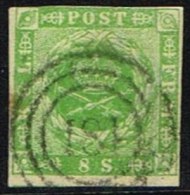 1857. Dotted Spandrels. 8 Skilling Green Cancelled 181. (Michel: 5) - JF161329 - Ongebruikt