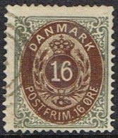 1875. Bi-coloured. 16 Øre Brown/grey. Perf. 14x13½. Normal Frame (Michel: 27IYAb) - JF164311 - Ungebraucht