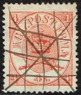 1865. Large Oval Type. 4 Skilling Bright Red. Perf. 13x12½ X Interesting.  (Michel: 13Aa) - JF164091 - Unused Stamps