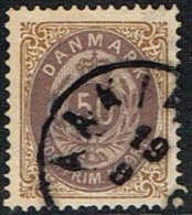 1875. Bi-coloured. 50 Øre Lilac/brown. Perf. 14x13½. Normal Frame AAKIRKEBY 19 9. (Michel: 30IYAb) - JF165962 - Unused Stamps