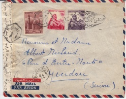 Lettre Censurée D\´Egypte Pour Yverdon /Censor /Rar / Plus:  33 Timbres (Stamps) égyptiens - Storia Postale