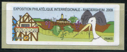 TIMBRES DE DISTRIBUTEURS - VIGNETTE SANS VALEUR , NEUVE , DE L'EXPOSITION PHILATELIQUE DE RAEDERSHEIM 2009 - SUP - 1999-2009 Illustrated Franking Labels