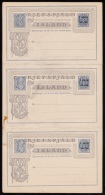 1902-1903. Í GÍLDÍ 5 AUR Sheet With 3 BRJEFSPJALD. Folds But Scarce. (Michel: ) - JF103041 - Enteros Postales