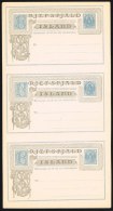 1879. BRJEFSPJALD 5 Aur Ultramarine In Complete Proofsheet With 3 Cards.  (Michel: ) - JF104459 - Ganzsachen