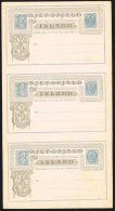 1879. BRJEFSPJALD 5 Aur Ultramarine In Complete Proofsheet With 3 Cards.  (Michel: ) - JF104463 - Ganzsachen