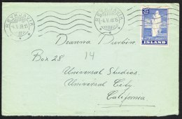 1938. Geysir. 35 Aur Ultramarine On Cover To Deanna Durbin, Universal Studies, Californ... (Michel: 195) - JF104551 - Cartas & Documentos