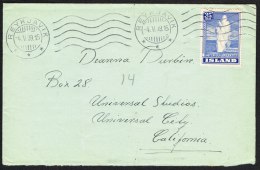 1938. Geysir. 35 Aur Ultramarine On Cover To Deanna Durbin, Universal Studies, Californ... (Michel: 195) - JF104551 - Covers & Documents