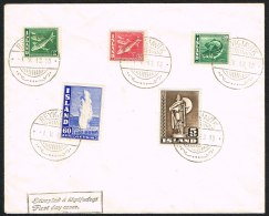 1943. Definitives. Set Of 5. FDC REYKJAVIK -1. V. 43.  (Michel: 226A-230A) - JF104575 - Covers & Documents