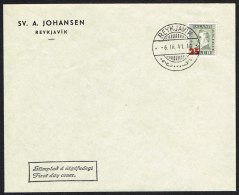 1941. Surcharge. Matthias Jochumsson. 25 Aur On 3 Aur Greenish Grey. FDC REYKJAVIK -6. ... (Michel: 222) - JF104590 - Briefe U. Dokumente