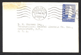 1940. Geysir. 45 Aur Blue On Small Hard Opened Cover To USA  From REYKJAVIK 17.XII.42. ... (Michel: 217A) - JF104649 - Covers & Documents