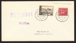 1947. Air Mail. 30 Aur + 35 Aur Herings On Shipmail To USA Cancelled Dettifoss And Paqu... (Michel: 242) - JF104671 - Lettres & Documents