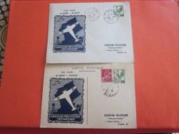 1946 Expo Philatélique Prisonnier >avion Alger Paris Carte Postale+Lettre+flamme Alger Adhérez Association Pr Indochi - Storia Postale
