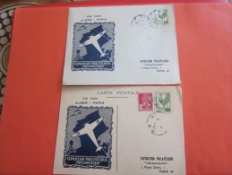 1946 Expo Philatélique Prisonnier >avion Alger Paris Carte Postale+Lettre+flamme Alger Adhérez Association Pr Indochi - Covers & Documents