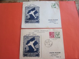 1946 Expo Philatélique Prisonnier >avion Alger Paris Carte Postale+Lettre+flamme Alger Adhérez Association Pr Indochi - Briefe U. Dokumente