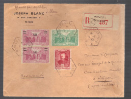 MONACO 1932  N° 97 Paire + 67 & 111 Obl. S/Lettre Entiére Recommandée Pour Saigon Cochinchine - Lettres & Documents