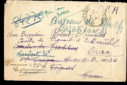 ENVELOPPE  MARCOPHILIE ÉLÈVE BRIGADIER ROBERT ARMAND . S.P.84.276 ,F.M .Tampons. LE KOUIF CONSTANTINE  1944 - Marques D'entrées