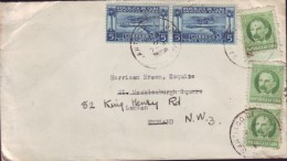 1927-H-6 CUBA. 1927. AVION MORANE. 5c. 1936. SOBRE AEREO A INGLATERRA. ENGLAND. UK. UNITED KINDOM - Covers & Documents