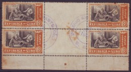 1948-107. CUBA. REPUBLICA. 1948. Ed.399. USED. MEJORANA. GUTTER PAIR. SPECIAL DELIVERY CANCEL INGENIO RIO CAUTO. - Ungebraucht