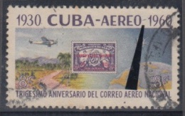 1960.101 CUBA. 1960. Ed.835. 30 ANIV CORREO AEREO. ERROR GUION ENTRE AEREO Y 1860. USADO. - Ungebraucht