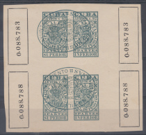 PAG-16 CUBA. SPAIN. ESPAÑA. REVENUE. FISCALES. 1896-97. PAGOS AL ESTADO. 10c. USADO. BLOQUE 4 USADO. - Segnatasse