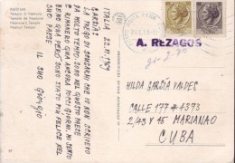 1969-H-1 ITALY. 1969. SOBRE DE ITALIA A CUBA. MARCA DE RETORNO: A REZAGOS. - Storia Postale