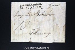 Germany Complete Letter From Erlangen To Tiltmoning   1830 - Prephilately