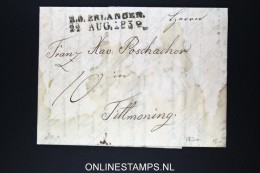 Germany Complete Letter From Erlangen To Tiltmoning   1830 - [1] Prephilately