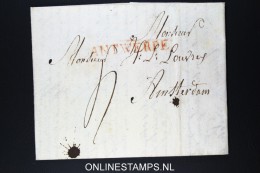 Belgium: Complete Letter From Antwerpen To Amsterdam 1817 Wax Sealed - 1815-1830 (Période Hollandaise)