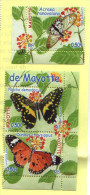 3 Timbres Du Bloc Papillons De Mayotte - Unused Stamps