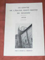 MEURSAC LA CRYPTE DE L EGLISE SAINT MARTIN / IMPRIMERIE P FOUCHET 1978 / 16 PAGES - Archéologie