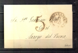 1844 CARTA PREFILATÉLICA, CIRCULADA HACIA ARROYO DEL PUERCO, BAEZA DE BADAJOZ Y PORTEO - ...-1850 Prephilately
