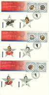 2001   National Hockey League All Stars  Series 2  Sc 1885a-f  From Souvenir Sheet On 3 FDCs - 2001-2010