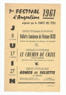 Programme , 1 Er Festival D'ANGOULÊME , 1961 - Programma's