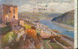 Burg Schönburg Und Oberwesel Gezeichnet Signiert 28.8.1911 Von Düsseldorf - Oberwesel