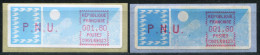 TIMBRES DE DISTRIBUTEURS - 2 VIGNETTES NEUVES CARRIER 1,8F SUPPORT JAUNE & GRIS-BLEU DE LYON RP EN 1985 , N° 94 - LUXE - 1985 Papier « Carrier »
