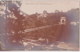 CARTE ANCIENNE SUISSE,FRIBOURG,FREIBURG, Grand Pont Suspendue Routier Sur La Sarine,détruit En 1923,cable En Acier,rare - Fribourg